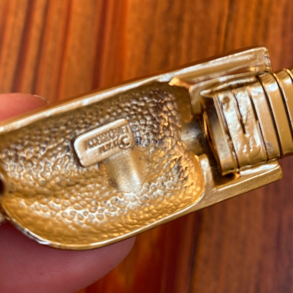 Vintage 1980s Gold Accessorcraft NYC snake stretch skinny belt XS/S - Picture 3 of 4